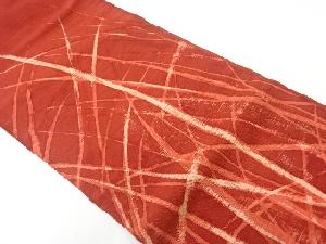 アンティーク　手織り紬葉模様名古屋帯